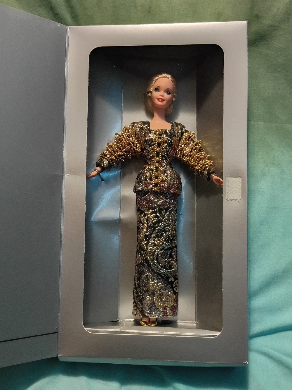 Barbie Black and Gold Beaded Evening Ensemble